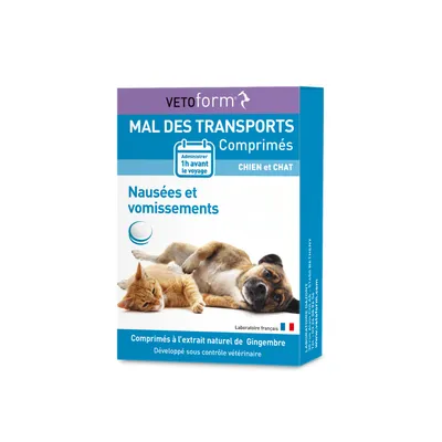 Vétoform Mal des Transports Chien & Chat - x30 comprimés Vétoform Mal des Transports Chien & Chat - x30 comprimés