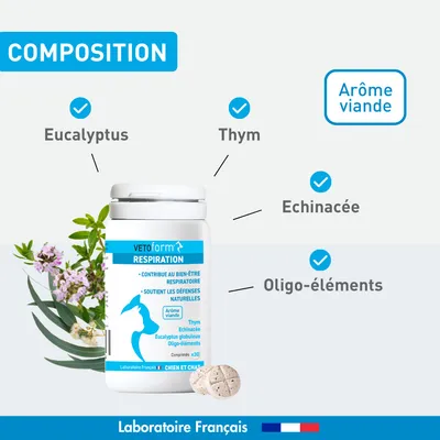 Vétoform Confort Respiratoire - Chien et Chat - x30 Comprimés Vétoform Confort Respiratoire - Chien et Chat - x30 Comprimés
