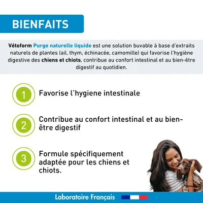 Vétoform Purge Liquide Chien et Chiot - Hygiène Intestinale - 50ml