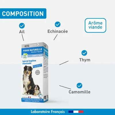 Vétoform Purge Liquide Chien et Chiot - Hygiène Intestinale - 50ml