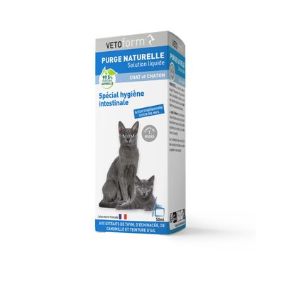 Vétoform Purge Liquide Chat et Chaton - Hygiène Intestinale - 50ml