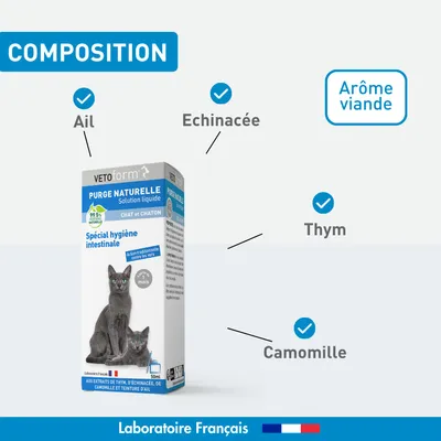 Vétoform Purge Liquide Chat et Chaton - Hygiène Intestinale - 50ml Vétoform Purge Liquide Chat et Chaton - Hygiène Intestinale - 50ml