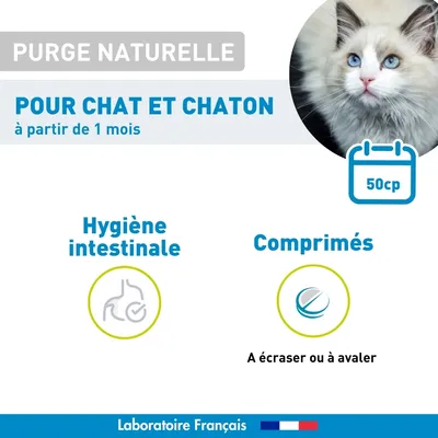 Vétoform Purge Naturelle Chat et Chaton - x50 Comprimés
