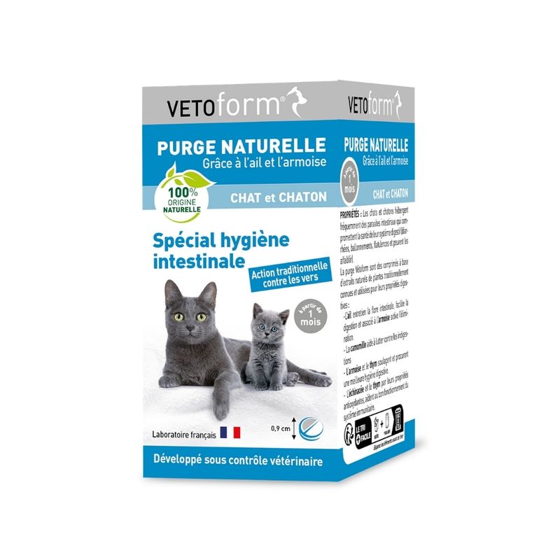 Vétoform Purge Naturelle Chat et Chaton - x50 Comprimés