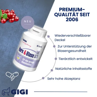 Harn & Blase bei Blasenschwäche oder Inkontinenz Mit Cranberry GIGI VET Harn & Blase bei Blasenschwäche oder Inkontinenz Mit Cranberry GIGI VET