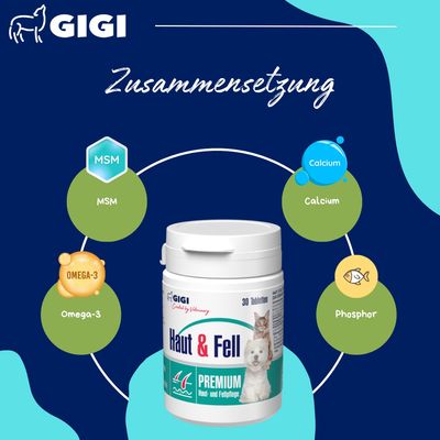 Haut & Fell Für Hunde und Katzen Anti-Juckreiz & glänzendes Fell GIGI VET