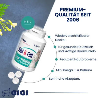 Haut & Fell Für Hunde und Katzen Anti-Juckreiz & glänzendes Fell GIGI VET