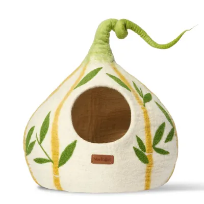 MariGold Niche pour chat en feutre de laine naturelle Bambou