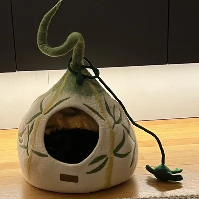 MariGold Niche pour chat en feutre de laine naturelle Bambou