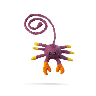 Peluche crabe pour chat en laine feutrée artisanale Griffe