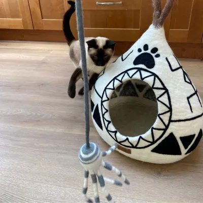 MariGold Jouet pieuvre pour chat en laine naturelle Siphon