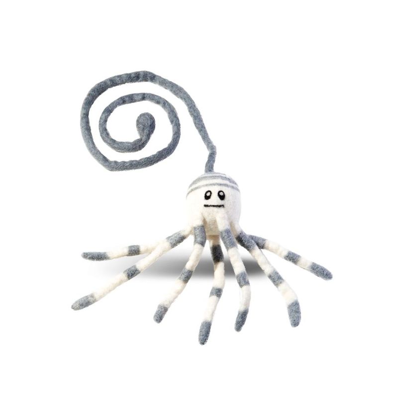 MariGold Jouet pieuvre pour chat en laine naturelle Siphon