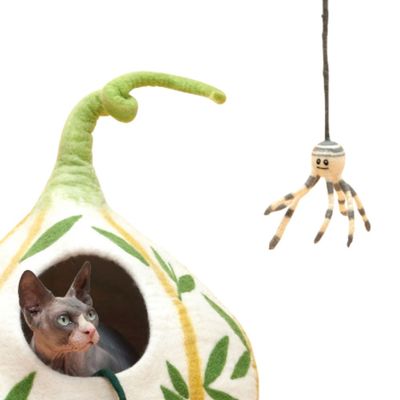 Jouet pieuvre pour chat en laine naturelle Siphon