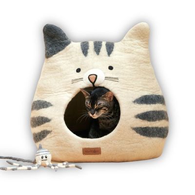 MariGold Grotte pour chat en feutre de laine nordique Yeti