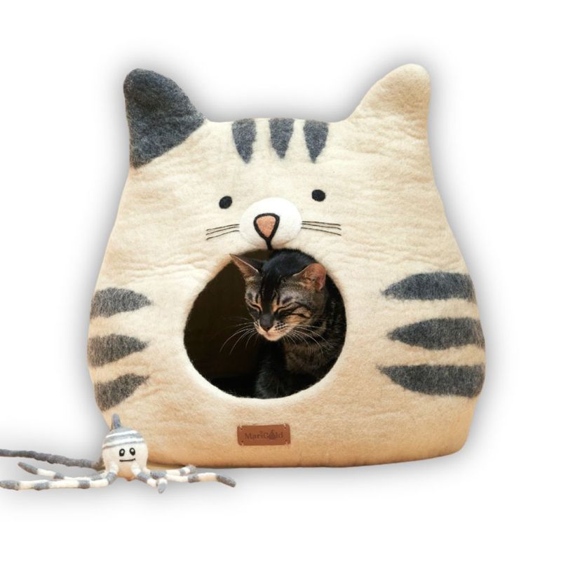Grotte pour chat en feutre de laine nordique Yeti
