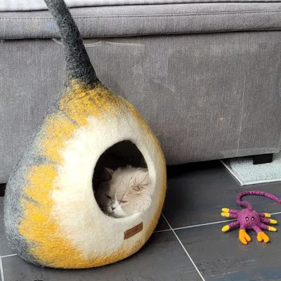 MariGold Maison pour chat en feutre de laine artisanale Potir