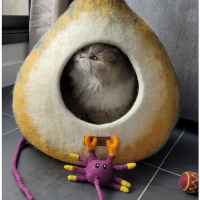 MariGold Maison pour chat en feutre de laine artisanale Potir