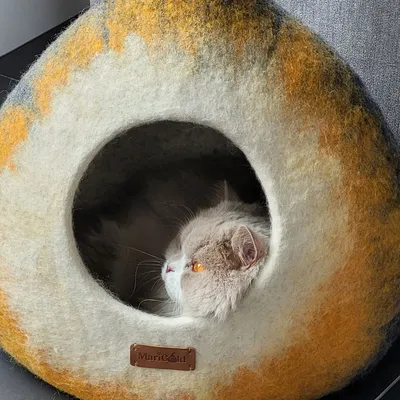MariGold Maison pour chat en feutre de laine artisanale Potir