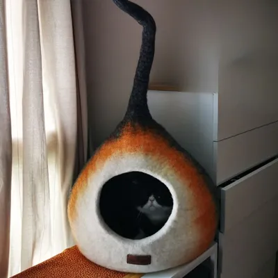 MariGold Maison pour chat en feutre de laine artisanale Potir