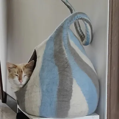 MariGold Niche pour chat en feutre de laine – Wave