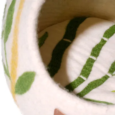 MariGold Coussin pour chat en feutre de laine naturelle Bambou-Grin