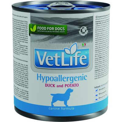 Vet Life - Alimentation humide - Hypoallergenic Canard