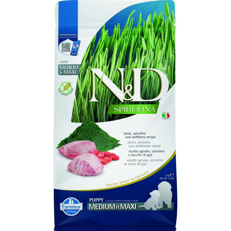 N&D - Nourriture pour chiots - Spirulina Agneau