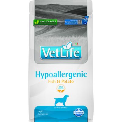 Vet Life - Aliment Chien - Hypoallergenic Poisson Pomme de terre