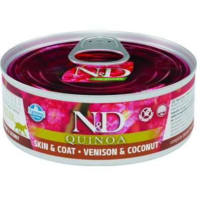 N&D - Nourriture humide chat - Quinoa Skin & Coat Cerf