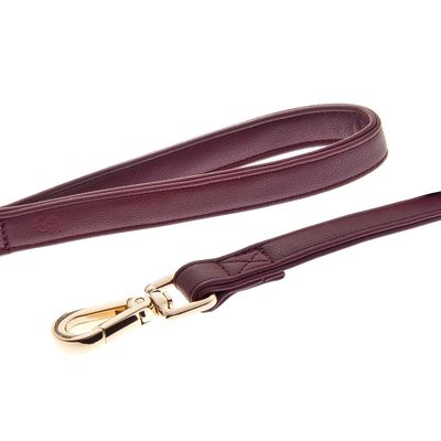 FERRIBIELLA Laisse Chien Cuir Durable Prise Sûre - Bordeaux