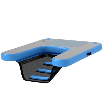 PawHut - Rampe pour chien flottante gonflable antidérapante-bleu gris