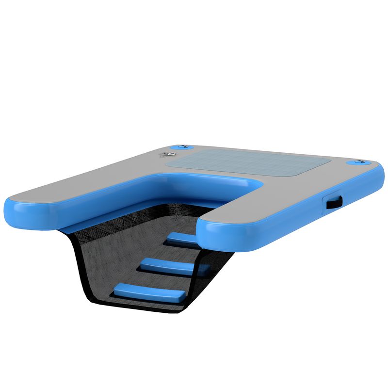 PawHut - Rampe pour chien flottante gonflable antidérapante-bleu gris