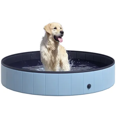 PawHut - Piscine chien pliable antidérapante H.30 cm PVC - bleu