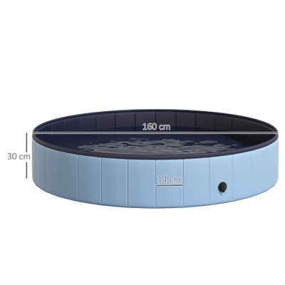 PawHut - Piscine chien pliable antidérapante H.30 cm PVC - bleu
