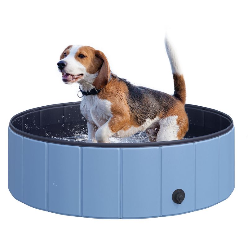 PawHut - Piscine-Chien-PVC-Pliable-Facile-H.30 cm - bleu