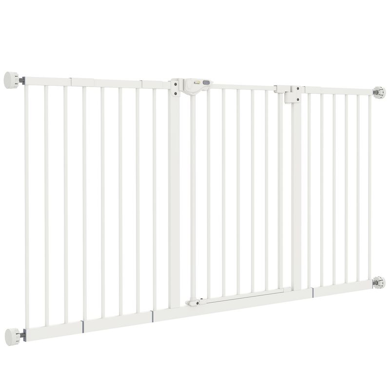 PawHut - Barrière sécurité porte réglable double verrou sans perçage