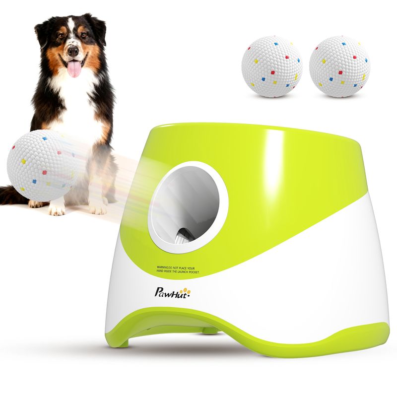 PawHut - Lanceur de balles automatique pour chien 5 balles - vert