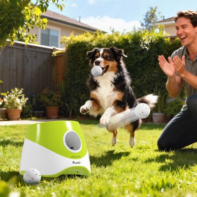 PawHut - Lanceur de balles automatique pour chien 5 balles - vert
