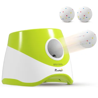 PawHut - Lanceur de balles automatique pour chien 5 balles - vert