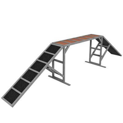 PawHut - Rampe Agilité Chien Barres Sécurité Surf. Antidér. Max 40Kg-gris