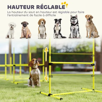 PawHut - Agility sport pour chiens set de 4 obstacles pro - jaune noir