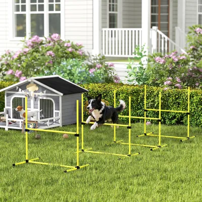 PawHut - Agility sport pour chiens set de 4 obstacles pro - jaune noir