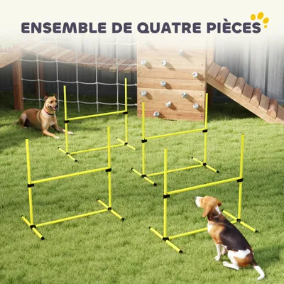 PawHut - Agility sport pour chiens set de 4 obstacles pro - jaune noir