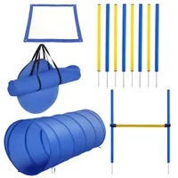 PawHut - Parcours Agilité Chien Complet + Sac Transport - bleu jaune