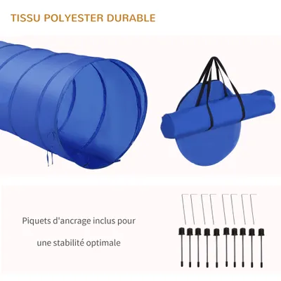PawHut - Parcours Agilité Chien Complet + Sac Transport - bleu jaune