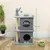 PawHut - Arbre à chat 3 niveaux, 2 niches, balle amovible H.80cm-gris foncé