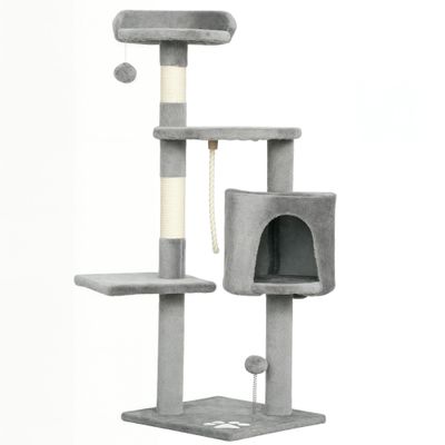 PawHut - Arbre à chat multi-équipement H.114 cm - gris