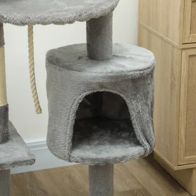 PawHut - Arbre à chat multi-équipement H.114 cm - gris PawHut - Arbre à chat multi-équipement H.114 cm - gris
