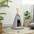 PawHut - Tente Tipi Animaux Coussin Épais Grand Confort Inclus - gris