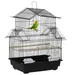 PawHut - Cage à oiseaux complète 3 portes plateau amovible poignée - noir
